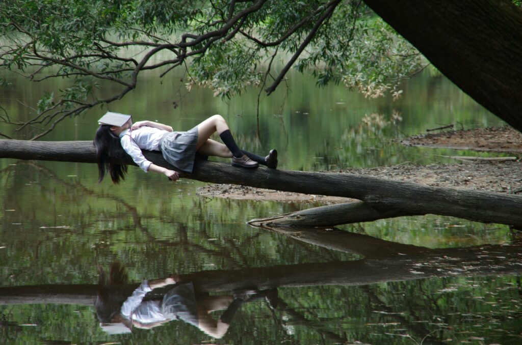 image d'une personne perdu dans une foret 